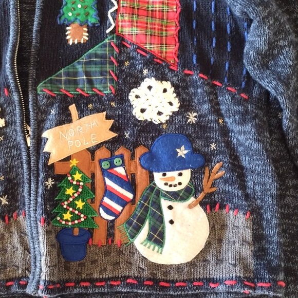 Women's Chritmas Sweater by Designer Studio Originals - Petite/Medium - Zip-Up - Picture 11 of 11